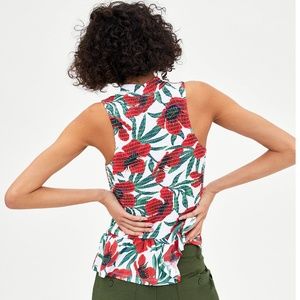 Zara Tops - NWT Zara SS18 Size S-M Floral Ruffled Top Zara Tops - NWT Zara SS18 Size S-M Floral Ruffled Top